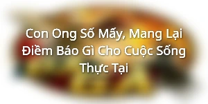 Con Ong Số Mấy, Mang Lại Điềm Báo Gì Cho Cuộc Sống Thực Tại