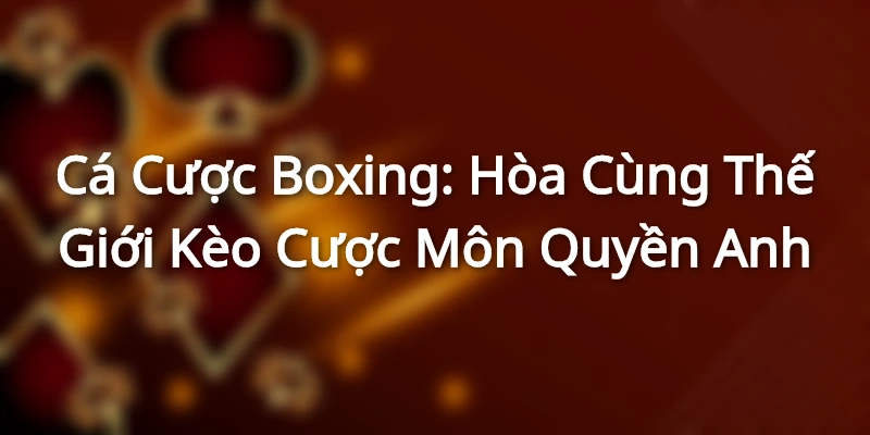 Cá Cược Boxing: Hòa Cùng Thế Giới Kèo Cược Môn Quyền Anh